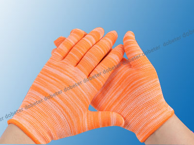 esd gloves orange nylon