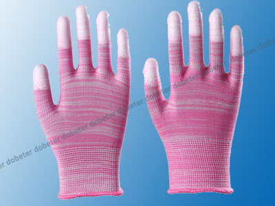 pink fingertip coated