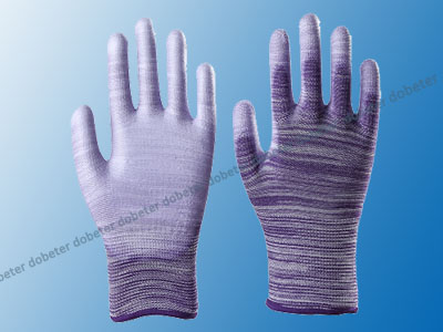 esd gloves purple palm coated