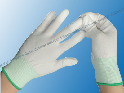 esd gloves white fingertip coated